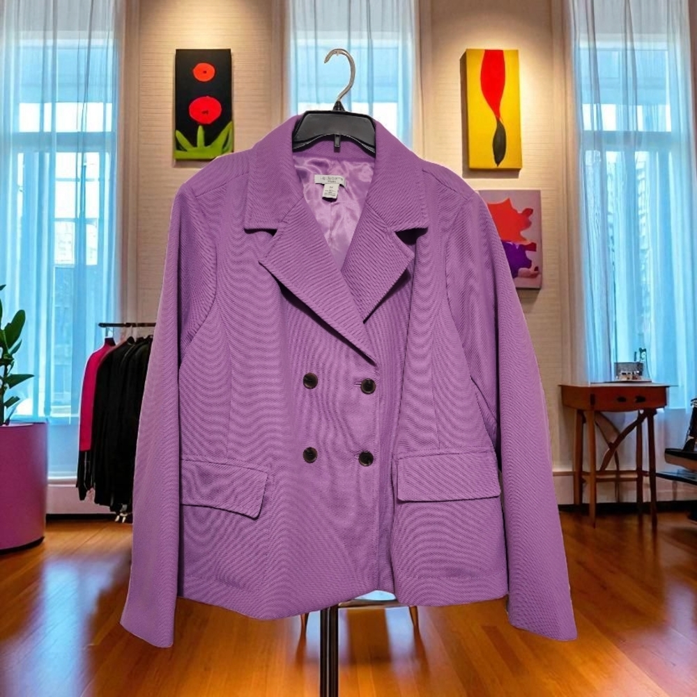Liz Claiborne Lavender Double-Breasted Blazer NWOT SZ 3X